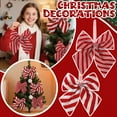 thumbnail image 1 of Christmas Ornament Wreath Bows Xmas Tree Topper Hanging Bows for Holiday Home Wall Outdoor Indoor Party Garland Crafts Decoration Christmas Bows 3*Red Bow A 4.3in, 1 of 8