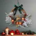 thumbnail image 1 of End of Year Clearance Christmas Ornament Wreath Metal Wreath LED Warm Light Large Bow Christmas Decorations Christmas Wreath for Front Door Wall Window Stair Home Decor on Clearance!, 1 of 8