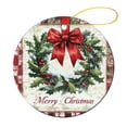 thumbnail image 1 of Christmas Ornament Xmas Decoration Winter Holiday Double-Sided Ceramics Ornaments Vintage-style Christmas Wreath Print Funny Commemorative Ornaments & Gift Funny Gifts for Women/Men, 1 of 8