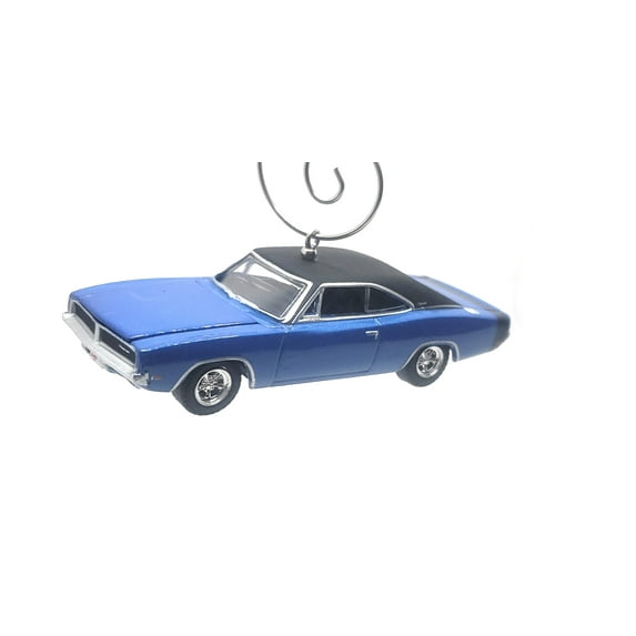 Christmas Ornament Xmas for 1969 Dodge Charger Blue Black