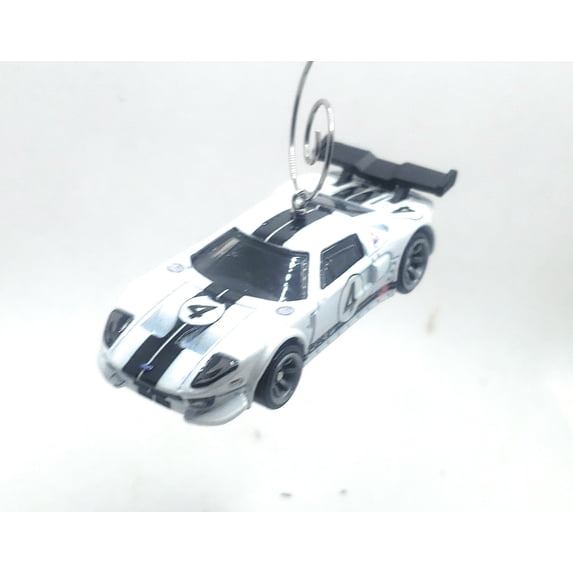 Christmas Ornament Xmas for Ford GT Racing Car White