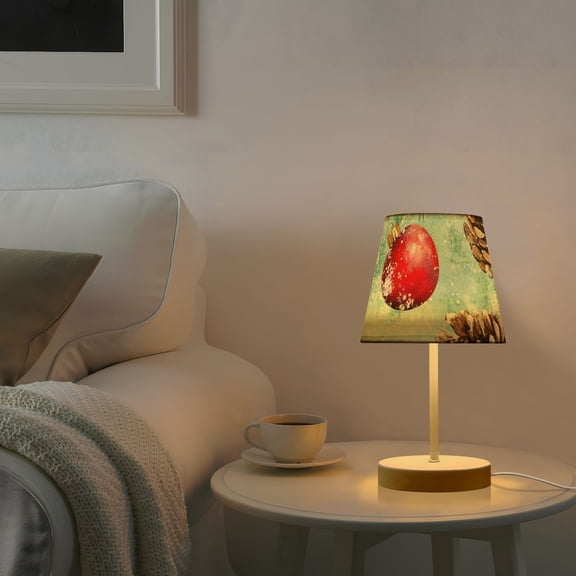 Christmas Ornament and Pine Cones Desk Lamp 3 Color Modes LED Table Lamp Nightstand Reading Light for Bedroom Living Room