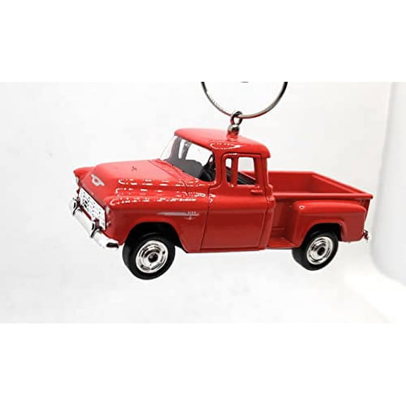 Christmas Ornament for 1955 Chevy Stepside Pickup Truck Red