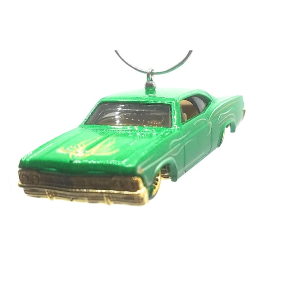Christmas Ornament for 1965 Chevy Impala Green Gold Decal