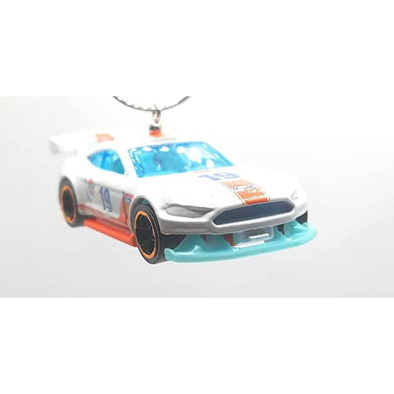 Christmas Ornament for 2018 Ford Mustang GT White Orange Stripe
