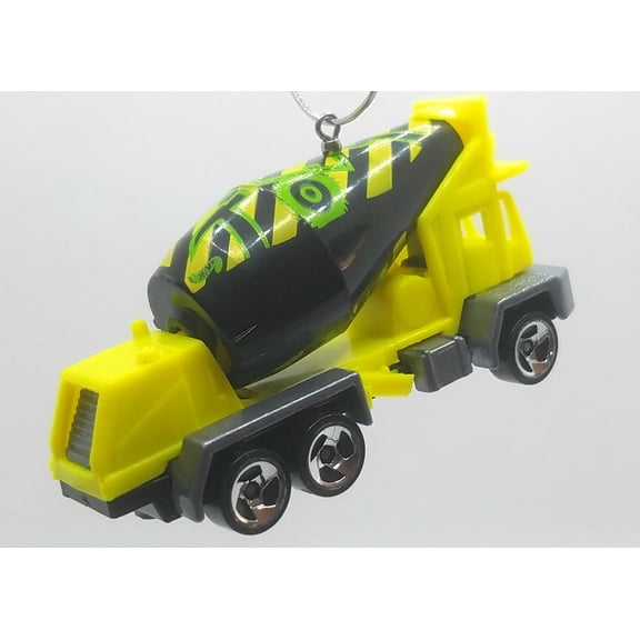 Christmas Ornament for Cement Mixer Truck Construction Yellow Black