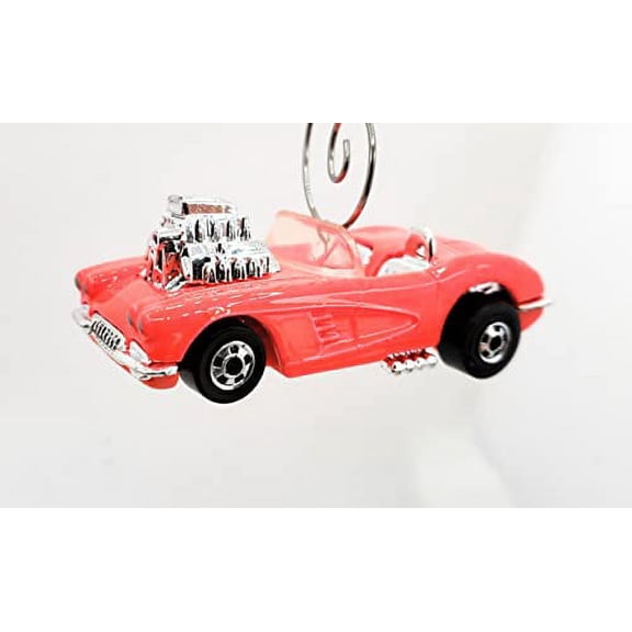 Christmas Ornament for Chevy Corvette Neon Pink Convertible
