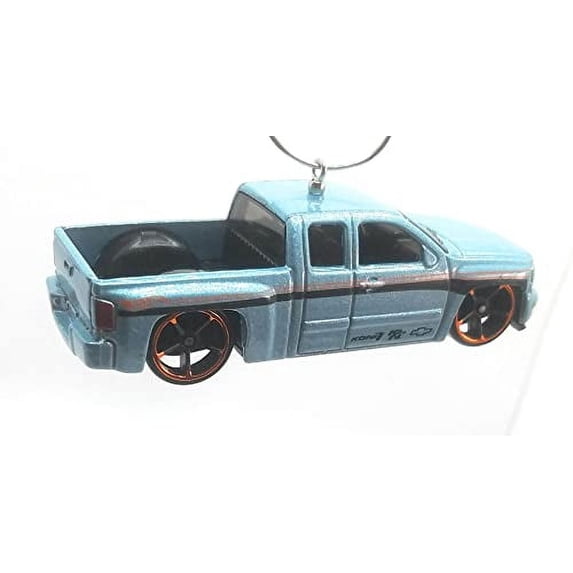 Christmas Ornament for Chevy Silverado Truck Lowered Blue