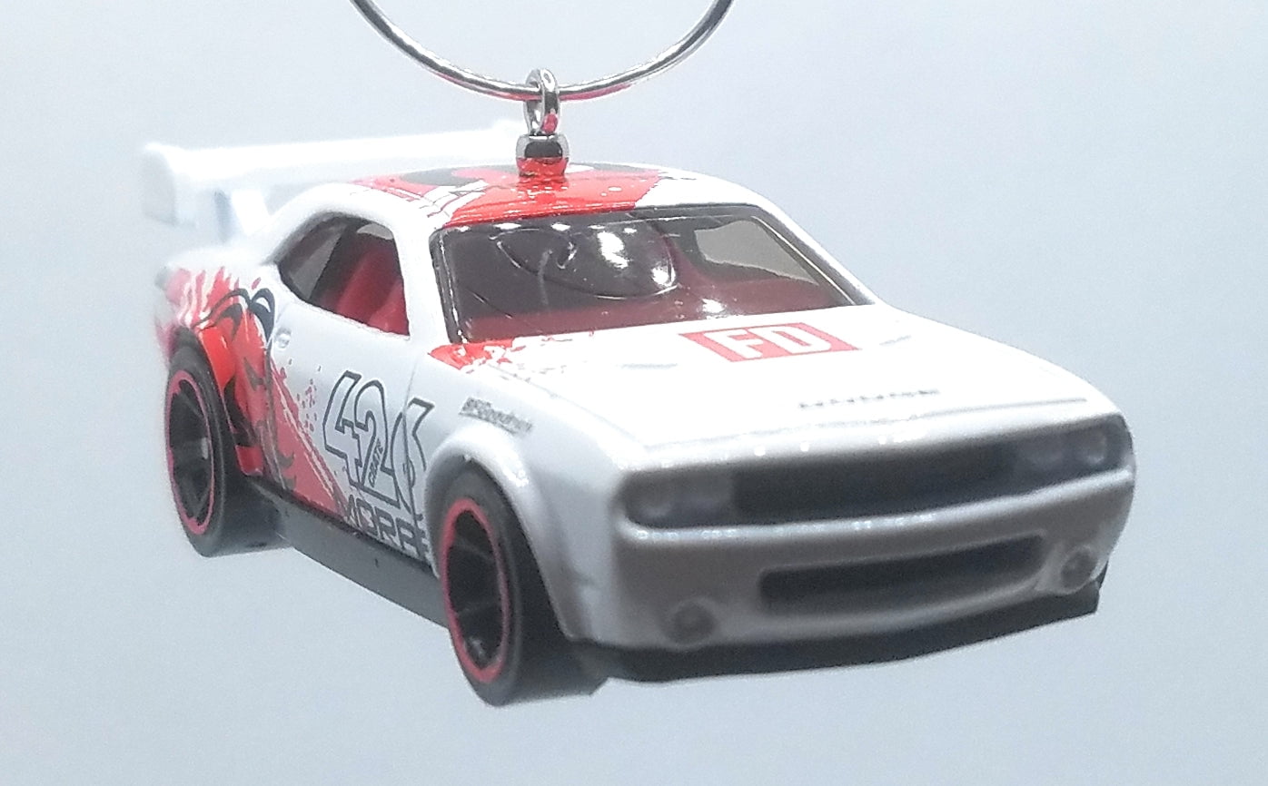 Christmas Ornament for Dodge Challenger Drift Car White/Red Decals - Walmart.com