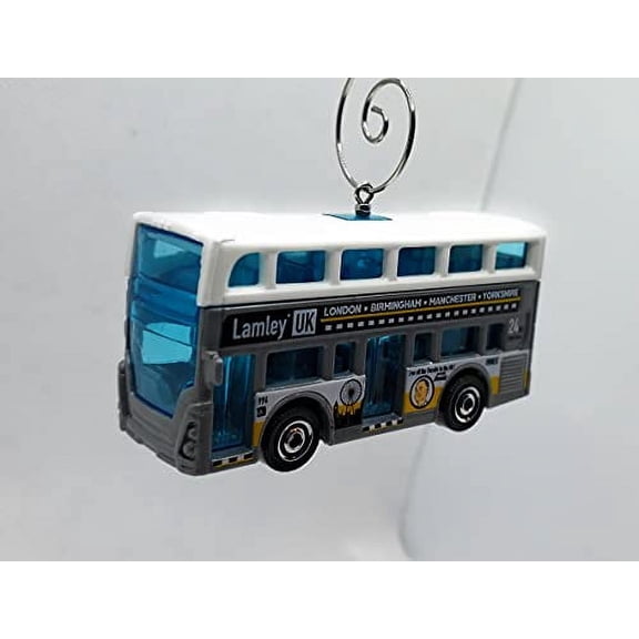 Christmas Ornament for Double Decker Bus UK Gray White