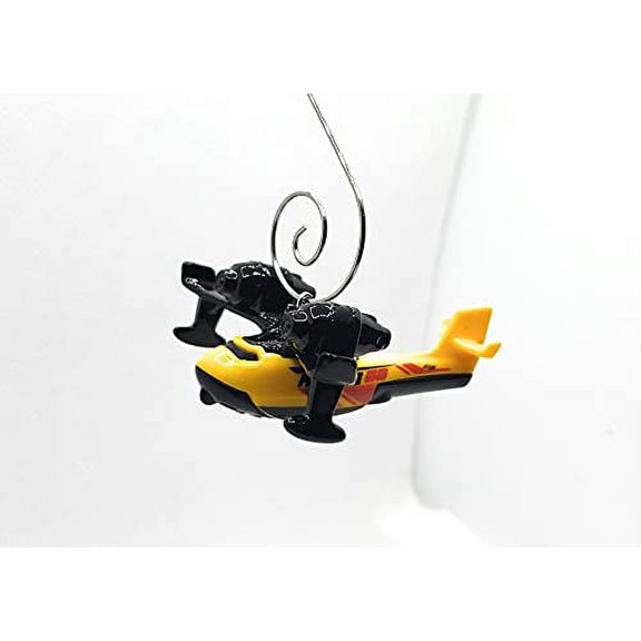 Christmas Ornament for Fire Bomber Airplane Rescue Yellow Black