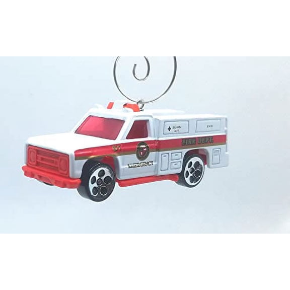 Christmas Ornament for Fire Dept Paramedic Truck White
