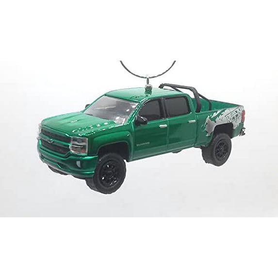 Christmas Ornament for Ltd Ed 2018 Chevy Silverado Truck Green Black
