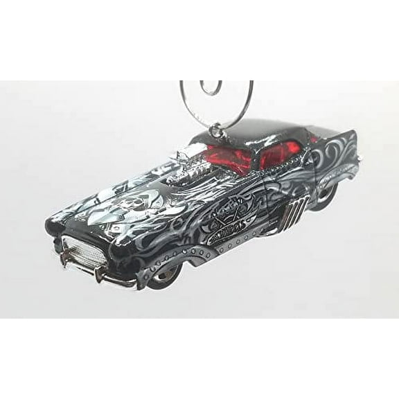 Christmas Ornament for Nash Metropolitan Black Silver Skull Decal