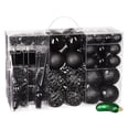 thumbnail image 1 of Christmas Ornaments 102-Piece Set - Shatterproof Tree Decorations - German Pickle & Topper - Black & Multicolor, 1 of 8