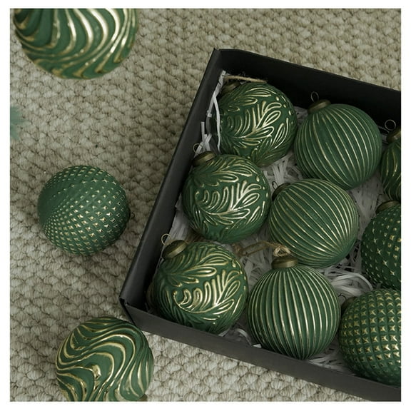 Christmas Ornaments, 12PCS Vintage Antique Style Christmas Balls Set Decorative Hanging Ornaments for Xmas Tree Holiday Wedding Party Home Decoration
