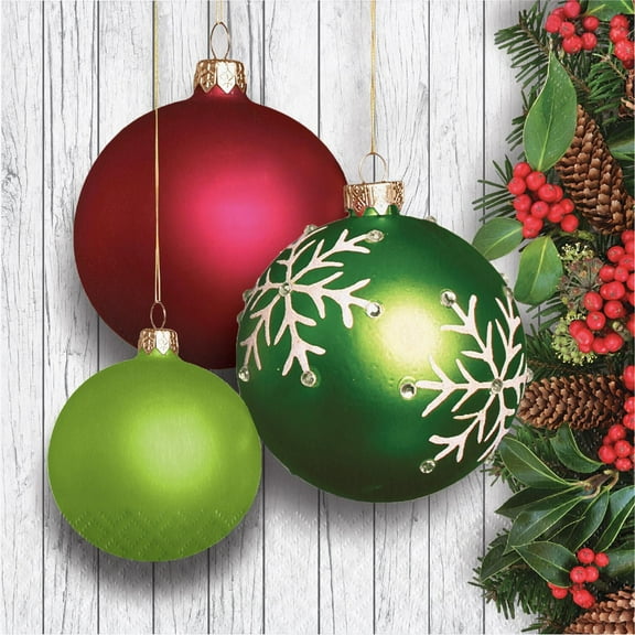 Christmas Ornaments 16 Ct 2 Ply 6.5" Luncheon Napkins