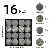 Christmas Ornaments, 2.4 Inch Velvet Christmas Balls Set with Glitter Silver Patterns, Blue Hanging Baubles for Christmas Tree Decoration Holiday Party Home Decor