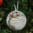 thumbnail image 1 of Christmas Ornaments 2022, My Mind Still Talks To You Cardinal Memorial Ceramic Sublimation Ornaments, Christmas Decorations - Circle, 1 Pcs, 1 of 7