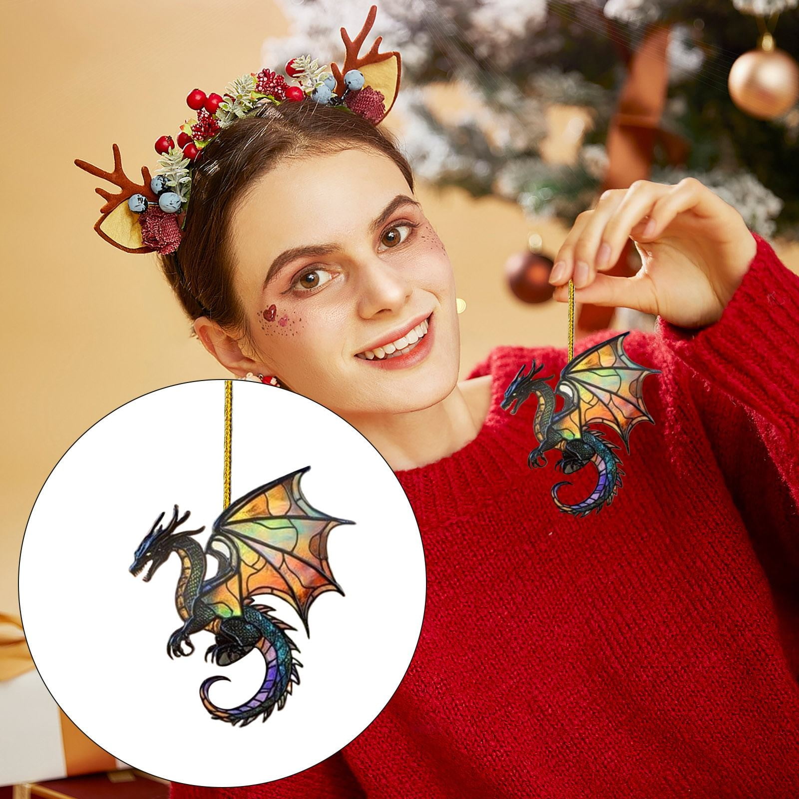 Christmas Ornaments 2024 Funny Animal Acrylic Home And Window Hangings