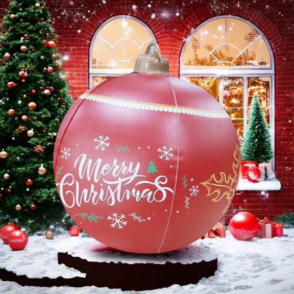 Christmas Ornaments 2024 - Xmas Decorations Outside, Inflatable Christmas Balls Outdoor Patio Christmas Decorations Festive Pendants Inflatable Balloons Props