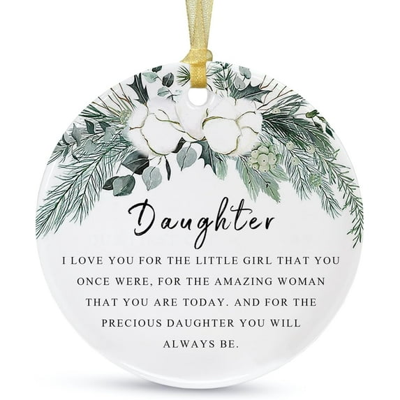 Christmas Ornaments 2025, Christmas Souvenirs for mom and dad for Their Daughters, The to Express Their Love for Each Other, Ceramic Christmas Tree Ornaments