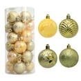 thumbnail image 1 of Christmas Ornaments, 24PCS Painted Plastic Balls Hanging Decorations for Tree Decor, Festive Christmas Tree Pendants and Holiday Decorative Accessories, Home, Party Gold, 1 of 5