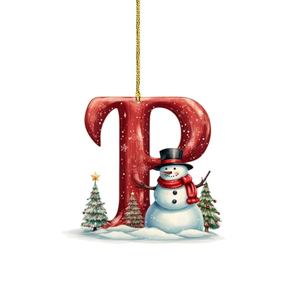 Hangs Christmas Snowman 26 Letter Alphabet Pendant Ornaments for Celebrating Joyful Holiday Moments