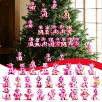 Christmas Ornaments 26 Letters Christmas Tree Decoration 3.15inch Acrylic 2D Mini Cartoon Dinosaur Ornament Christmas Tree Hanging Ornamen Pendants DIY Craft for Christmas Decorations