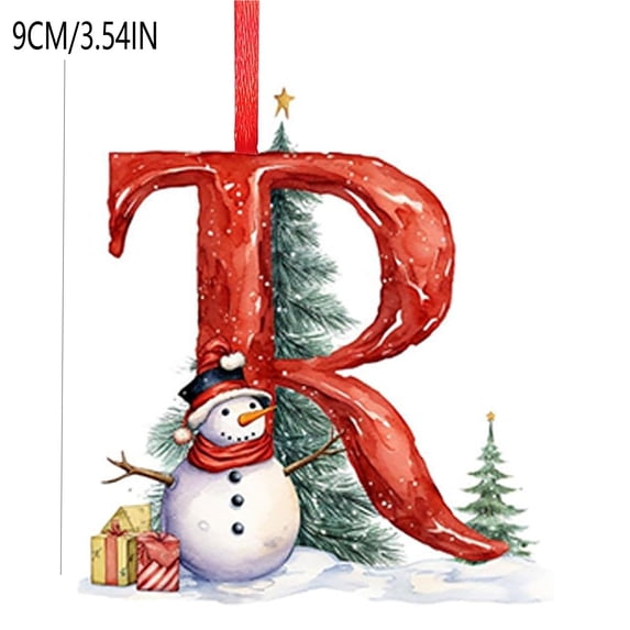 Christmas Ornaments, 2D Acrylic Letter Pendants 9cm, Personalized Tree Decor for Holiday Home Displays