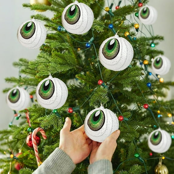 Christmas Ornaments 3 Pcs Weird Christmas Balls for Christmas Tree Decorations Christmas Eye Like Holiday Home Hanging Ornaments