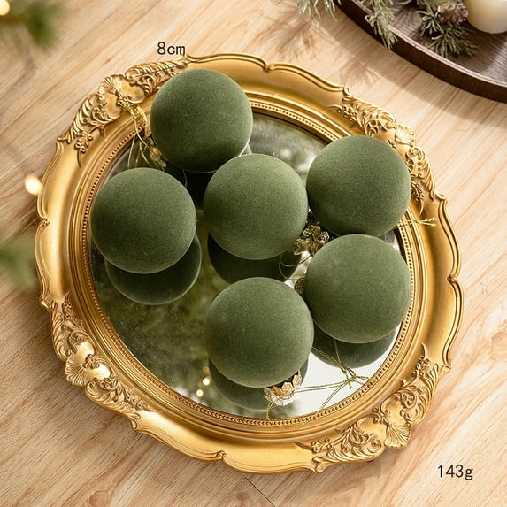 Christmas Ornaments, 6 PCS 3.15 Inch Large Velvet Christmas Balls - Christmas Tree Decoration Baubles Ornaments Shatterproof Hanging Balls for Birthday Halloween Holiday Wedding Decorations