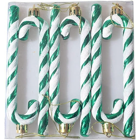 Christmas Ornaments, 6 Pack 14cm/5.5" Plastic Candy Cane Ornaments Christmas Tree Hanging Ornament Candy Cane Christmas Decorations for Indoor Outdoor Decoration Holiday Party Supplies