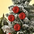 thumbnail image 1 of Christmas Ornaments, 6PCS Red Hollow Glitter Christmas Balls Decorative Hanging Baubles Shatterproof Ornaments for Xmas Tree Holiday Party Home Decoration, 1 of 6