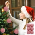 thumbnail image 1 of Christmas Ornaments, 6pcs Red Wool Yarn Foam Ball Ornaments Set Christmas Tree Decorations Handmade Style Hanging Baubles for Holiday Home Party Decor 2025 Trend Collection, 1 of 6
