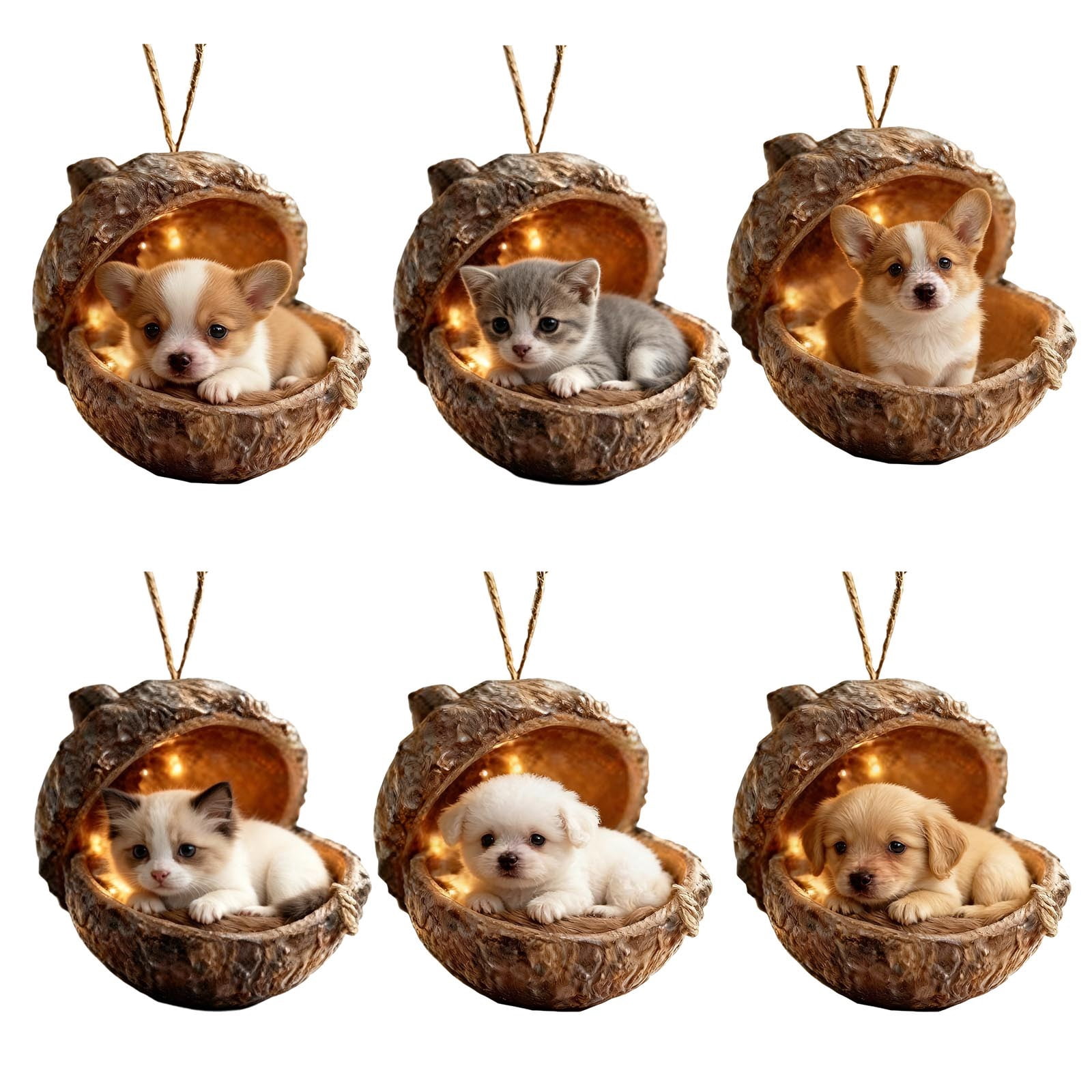 Christmas Ornaments Acrylic, 2d Festive Holiday Decor for Tree and ...