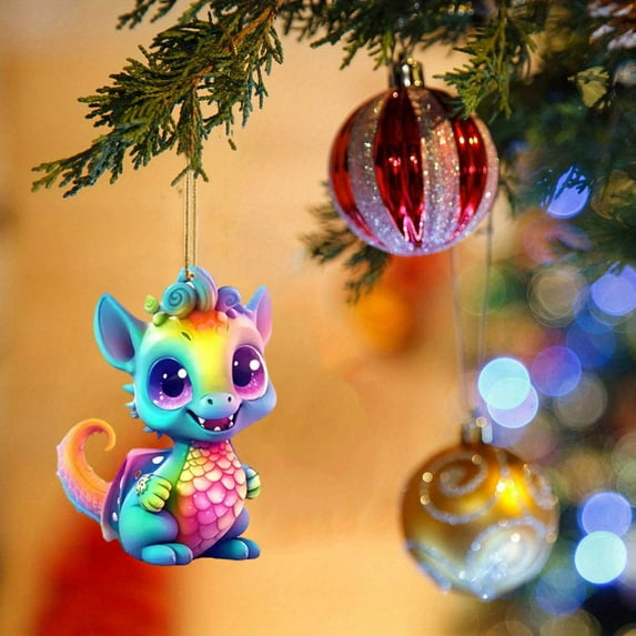 Christmas Ornaments Acrylic Christmas Ornaments Hanging for Christmas Tree Cartoon animal Hanging Decorations for Farmhouse Farm Festive Home and Car Decoration Supplies