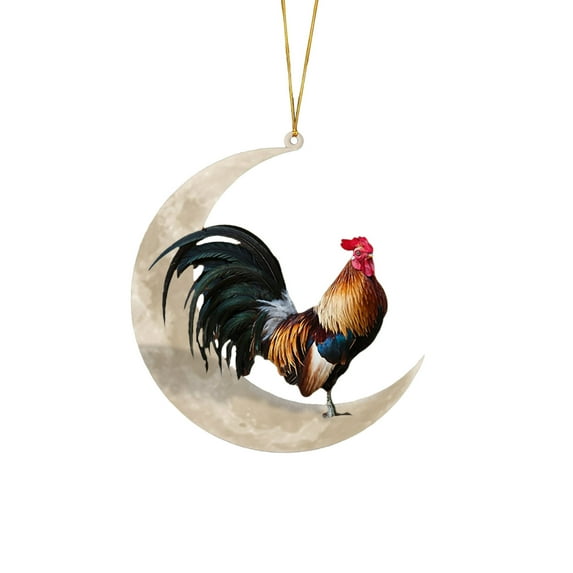 Christmas Ornaments Animals Sitting On the Moon Ornaments for Christmas Tree Doubleprinted Acrylic Hanging Pendant for Christmas Tree Decorations Window Wall Hanging Ornament Living Room Decoration