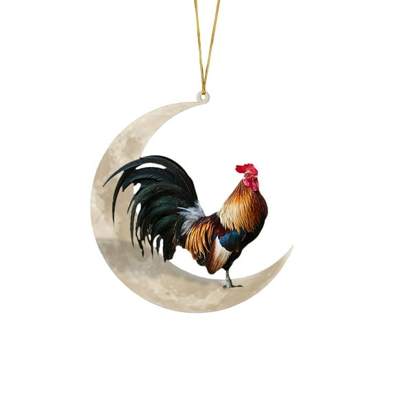 Christmas Ornaments Animals Sitting On the Moon Ornaments for Christmas Tree Doubleprinted Acrylic Hanging Pendant for Christmas Tree Decorations Window Wall Hanging Ornament Living Room Decoration