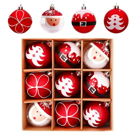 Christmas Ornaments Ball Set 24PCS 2.4 Inch Shatterproof Multicolor Plastic Baubles Tree Hanging Decorations for Holiday Party Indoor Outdoor Xmas Tree Decor