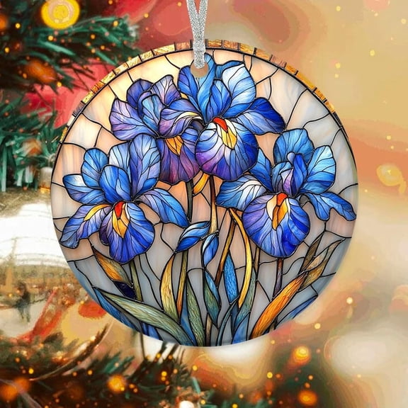 Christmas Ornaments Blue Iris, Blue Iris Ornament, Blue Iris Keepsake, Blue Iris nQniBu (Blue Iris 11)