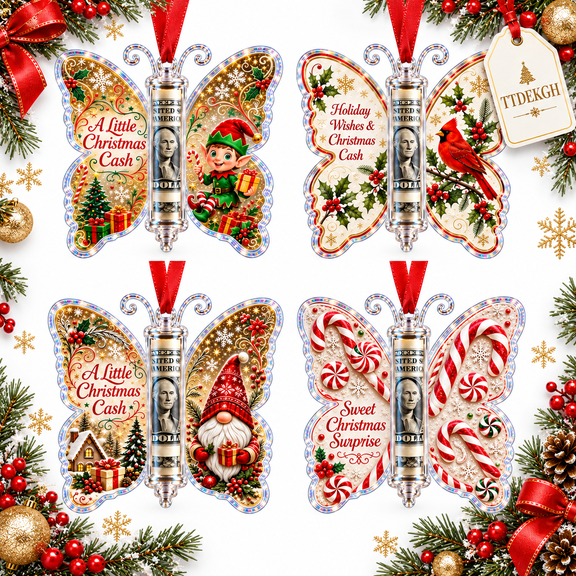 Christmas Ornaments Cash Gift Money Holders for Tree the Giving Large Envelopes Butterfly with Clips Fillable Bulk Unusual Seasonal Holiday