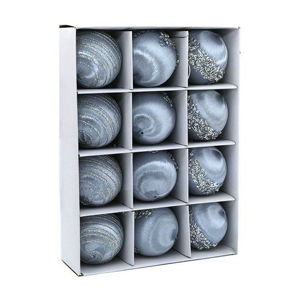 Christmas Ornaments Champagne Xmas Balls - Pack of 12 Luxury Christmas Tree Decorations Shatterproof - Satin Glitter Xmas Bulbs Set, 2.36 inch 60mm