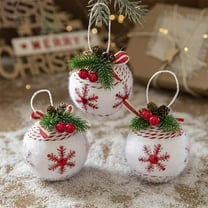 Christmas Ornaments Christmas Ball Pendant, Decorative Shatterproof Christmas Tree Pendants Hanging 80mm Christmas Baubles Balls Ornaments Set Pack Of 3 Pcs