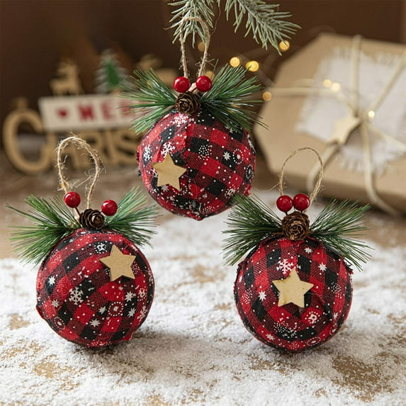 Christmas Ornaments Christmas Ball Pendant, Decorative Shatterproof Christmas Tree Pendants Hanging 80mm Christmas Baubles Balls Ornaments Set Pack Of 3 Pcs