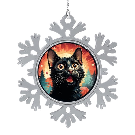 Christmas Ornaments Christmas Black Cat Metal Elegant Christmas Hanging Ornaments Cat Lover Girls Gifts Holiday Ornament for Home Christmas Tree Decor Best Gifts for Christmas