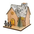 thumbnail image 1 of Christmas Ornaments, Christmas Decorations, Luminous Wooden Houses LED Christmas Desktop Ornaments, Small Wooden House Design with Soft LED Lights, Durable Wood, Festive Holiday Tabletop Decoration, 1 of 9