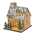 thumbnail image 1 of Christmas Ornaments, Christmas Decorations, Luminous Wooden Houses LED Christmas Desktop Ornaments, Small Wooden House Design with Soft LED Lights, Durable Wood, Festive Holiday Tabletop Decoration, 1 of 8
