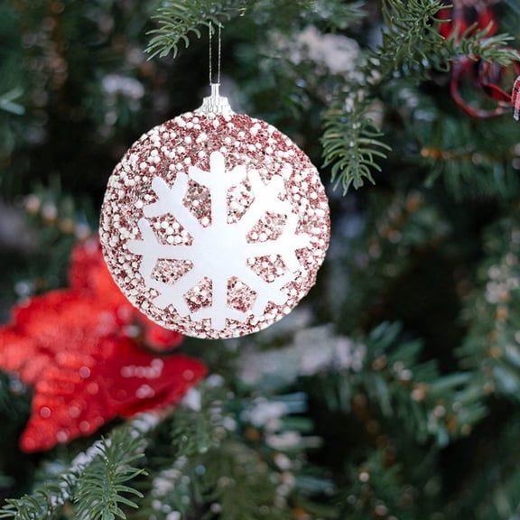 Christmas Ornaments, Christmas Decorations, Snowflake Colored High End Hanging Balls Layout, Plastic Red Pink Blue Decorative Ornaments