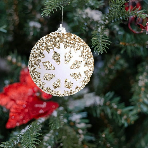 Christmas Ornaments, Christmas Decorations, Snowflake Colored High End Hanging Balls Layout, Plastic Red Pink Blue Decorative Ornaments